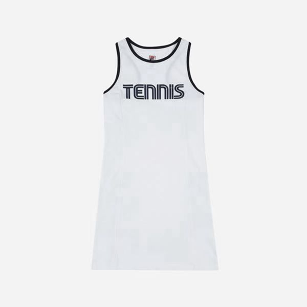 Vestidos Fila Mujer Blancas - Line Tennis - España 618439SKY